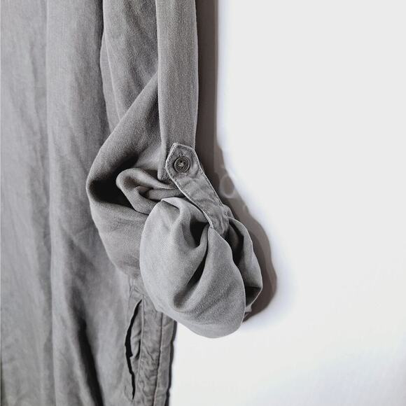 Beach Lunch Lounge Taylor Shirt Dress Large Chambray Tunic Lyocell Tencel - Picture 5 of 11